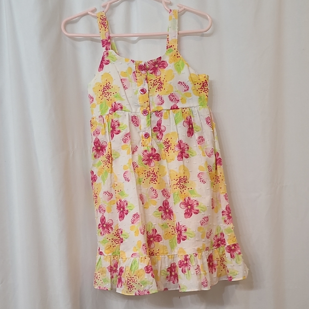 Floral Kids Sundress - Pink and Yellow
